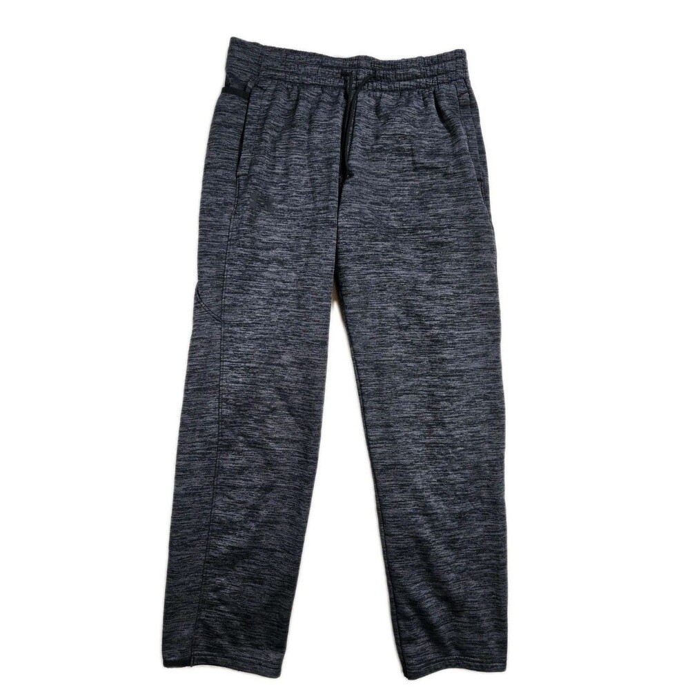 Boys Under Armour ColdGear Sweatpants Large Gray Black 27x28